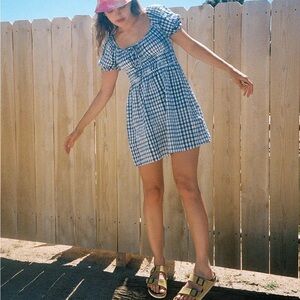 Urban Outfitters Gingham Dress size small milkmaid babydoll